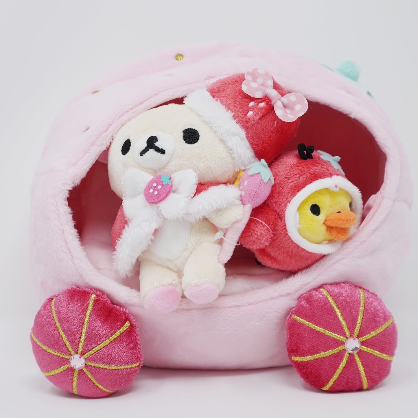 2015 Korilakkuma Strawberry Carriage Plush Bear Set - Korilakkuma Strawberry Theme Rilakkuma Store Limited - San-X