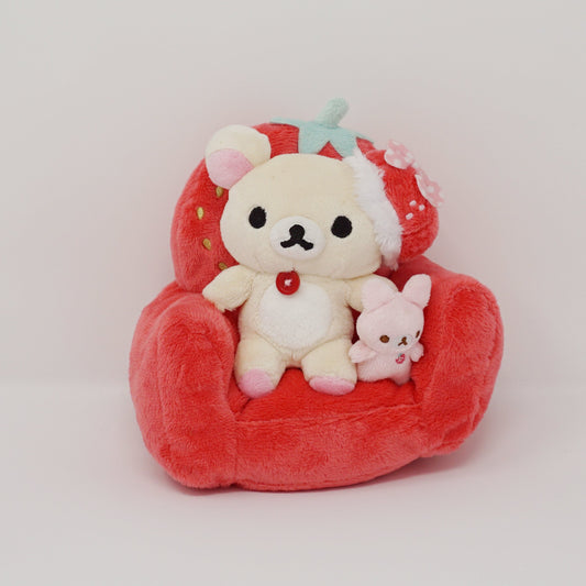 2015 Korilakkuma with Bunny Multi Stand Plush - Everyone's a Strawberry Rilakkuma